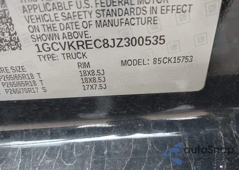 2018 Chevrolet Silverado 1500 2Lt z USA, uszkodzony, nr VIN 1GCVKREC8JZ300535